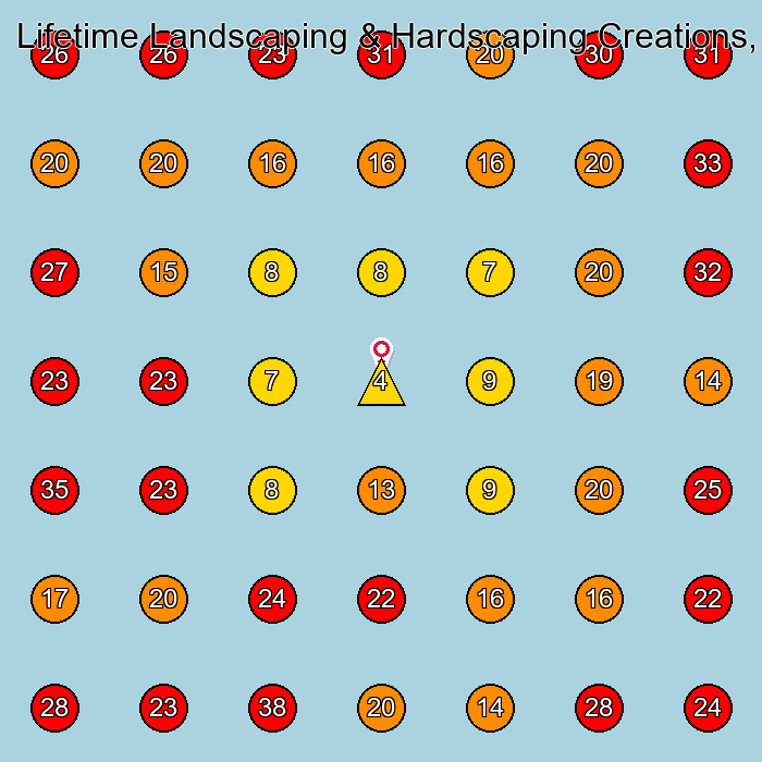 Lifetime Landscaping & Hardscaping Creations, LLC. GeoGrid visibility map for Landscape Designer in None